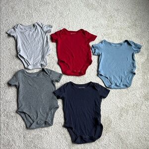 Gray and Red Bodysuits Classic One Pieces